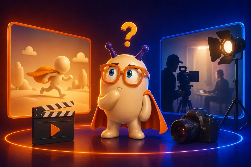 Explainer video laten maken met animatie of live-action voor elk doel Animatie of live-action, wat past bij jouw doel?